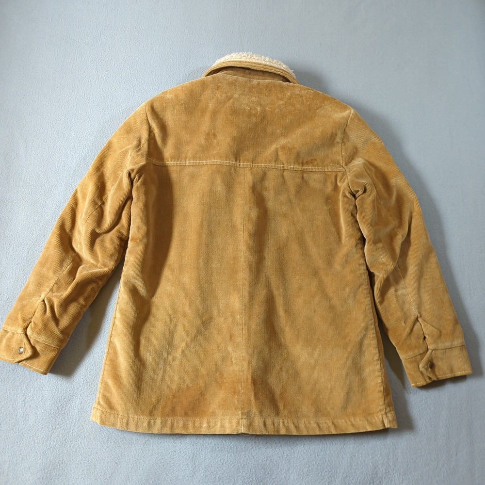 WILLIAM BARRY Tan Corduroy Sherpa Lined Ranch Coat Large with Flaws - Picture 5 of 11